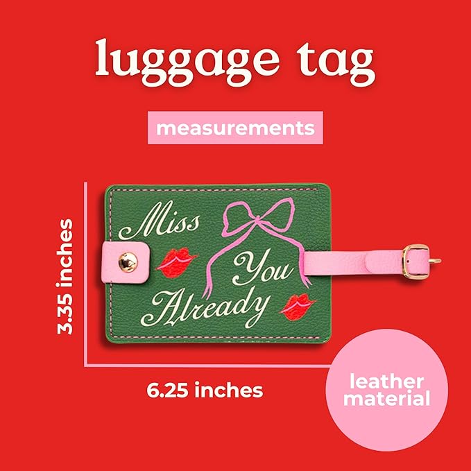 Ban.do Getaway Suitcase Tag for Travel, Durable Vegan Leather Luggage Identifier