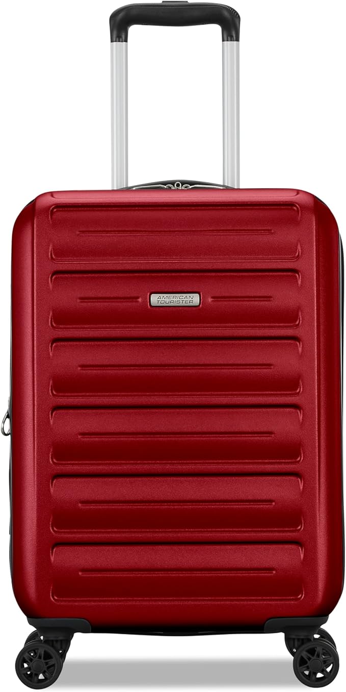 American Tourister Westridge Hardside Luggage Set with Spinner Wheels, Holly Red, Carry-On