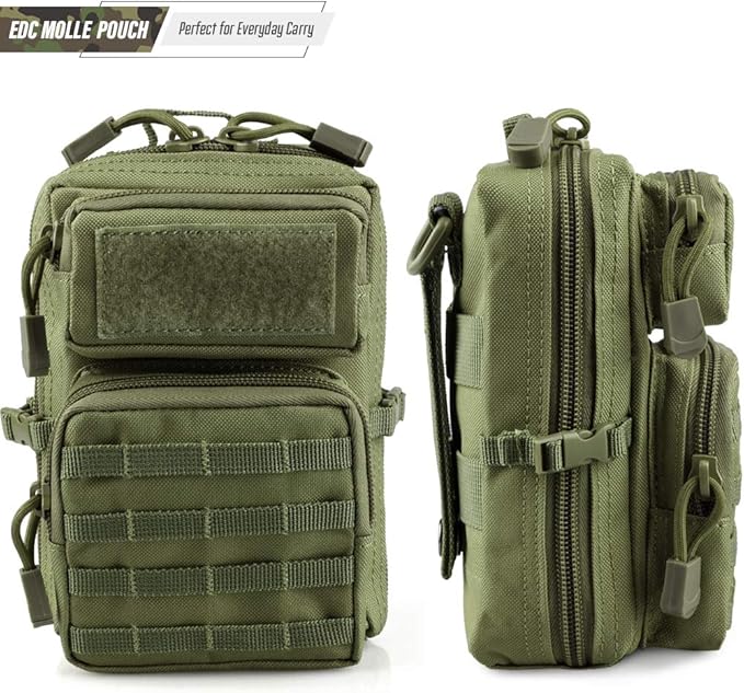 LIVANS Tactical Molle Utility Pouch, EDC Tool Pouch Tactical Phone Pouches Mini Waist Pouches Medical EDC IFAK Pack Mini Design of 3-Day Backpack