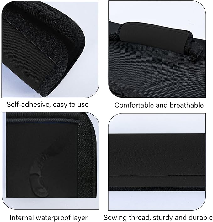 2 Pack Luggage Handle Wraps for Suitcase, Bright Color Comfort Soft Handle Covers (Black)