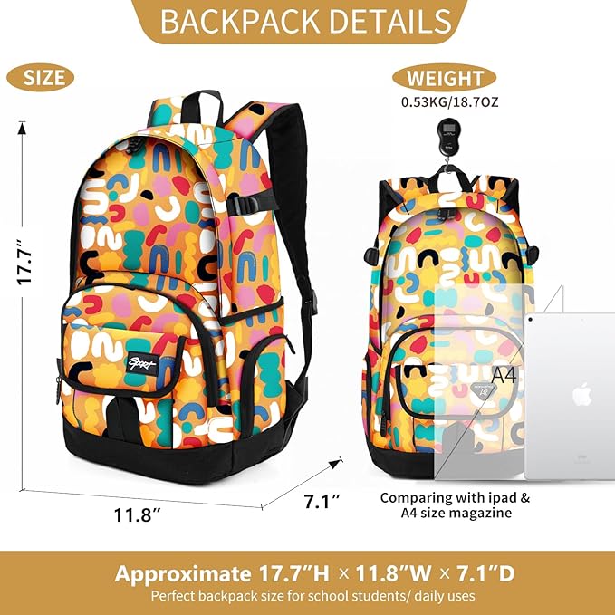 rickyh style School Backpack Travel Bag for Men & Women Lightweight College Back Pack with Laptop Compartmen