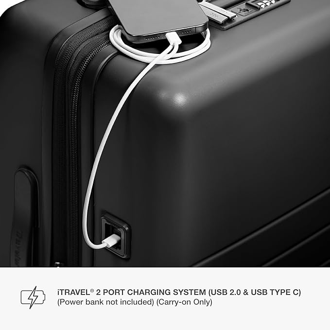 Traveler's Choice Markham Hardside Expandable Luggage with Double Spinner Wheels, Carry-On 21-Inch Suitcase, TSA Lock, 21-Inch, Black