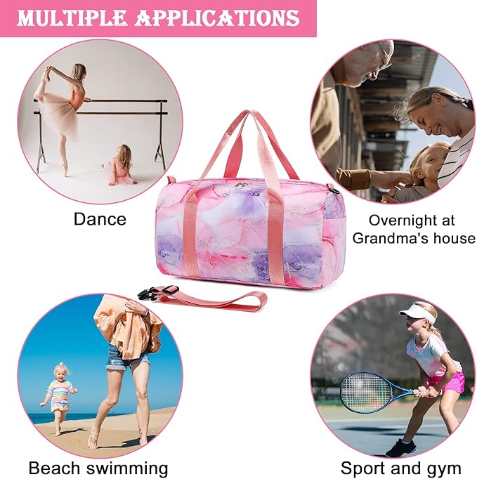 CAMTOP Duffel Overnight Bag Girls Women Dance Sport Gym Travel Tote Weekender Carry-On Bag(Tie Dye)