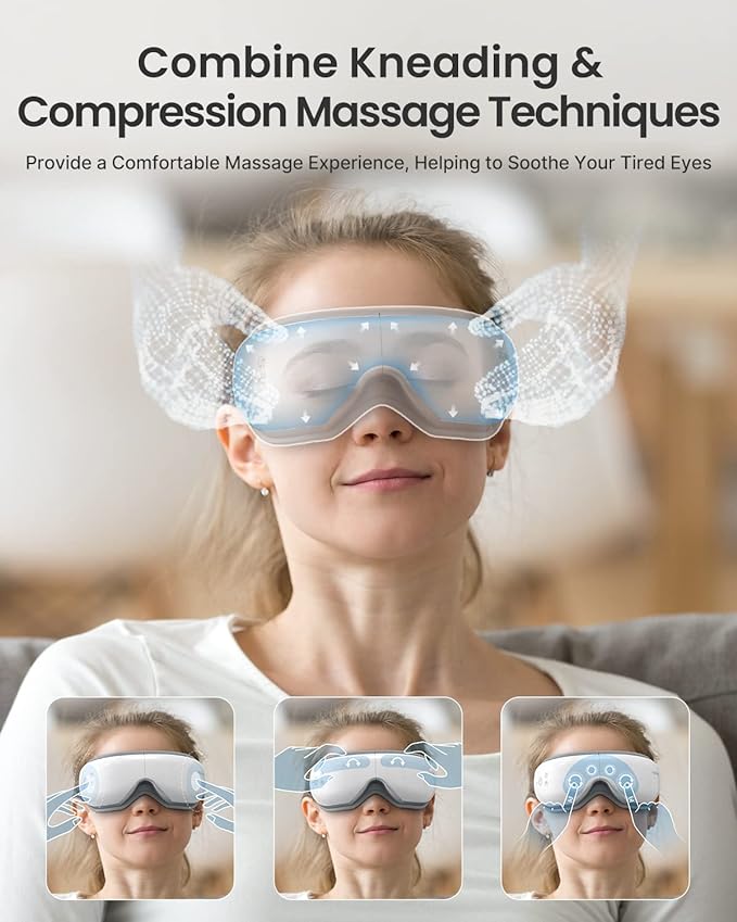 RENPHO Smart Eye Massager with App Control, Mothers Day Gifts Birthday for Mom Her, FSA Eligible HSA Eye Mask with Heat, Bluetooth Music for Migraine Relief, Dry Eyes Relax for Men Dad Eyeris 1