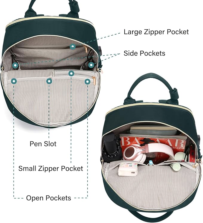 LOVEVOOK Laptop Backpack for Women 15.6 Inch Laptop Bag with USB Port, Fashion Waterproof Backpacks Teacher Nurse Stylish Travel Bags Vintage Daypacks for College Work