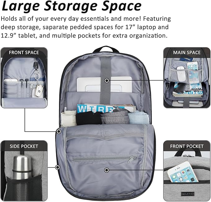 MAXTOP Travel Laptop Backpack Business Anti-theft Backpacks Water Resistant School College Bookbag