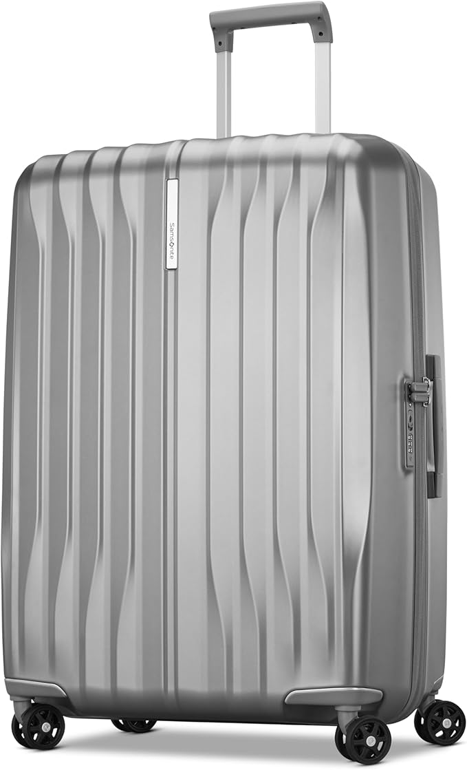 Samsonite UpLIFT Large Checked Hardside Luggage with Spinner Wheels - Airline-Approved, TSA Lock, Adjustable Handle System - Polycarbonate Hard Suitcase for Ultra Lightweight Travel - Silver Shimmer