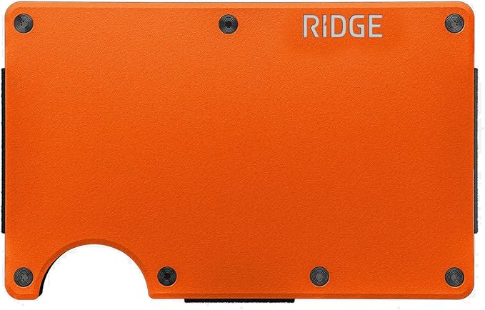 Ridge Wallet for Men - Slim Minimalist Compact Wallet and Card Holder, RFID Protected Front Pocket Wallets for Men with Integrated Cash Strap