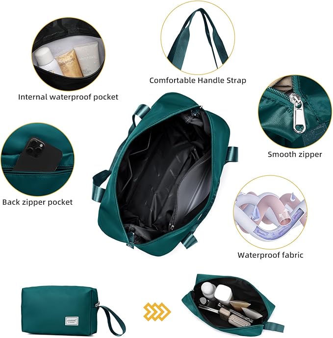 LARVENDER Carry On Luggage 22x14x9 Airline Approved, 20 Inch Hardshell & Lightweight PP Carry On Suitcase for Women with Spinner Wheels TSA Lock, Dark Green