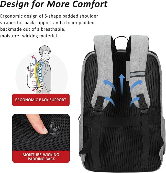 MAXTOP Deep Storage Laptop Backpack Business Anti-theft Backpacks[Water Resistant] College School Computer Bookbag Fits 17 Inch Laptop