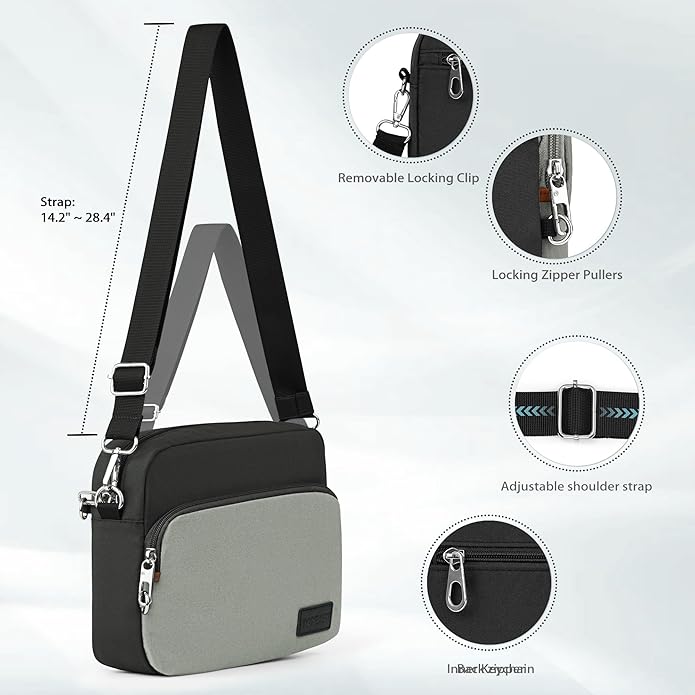 TOPEAST Anti-Theft Crossbody Travel Bag for Women Men, Lightweight Shoulder Bag Classic Design for Trip, Daily Use, Sport