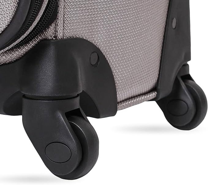 SWISSGEAR Sion Softside Expandable Spinner Luggage Durable Lightweight Travel Suitcase, Pewter, Checked-Medium 25-Inch
