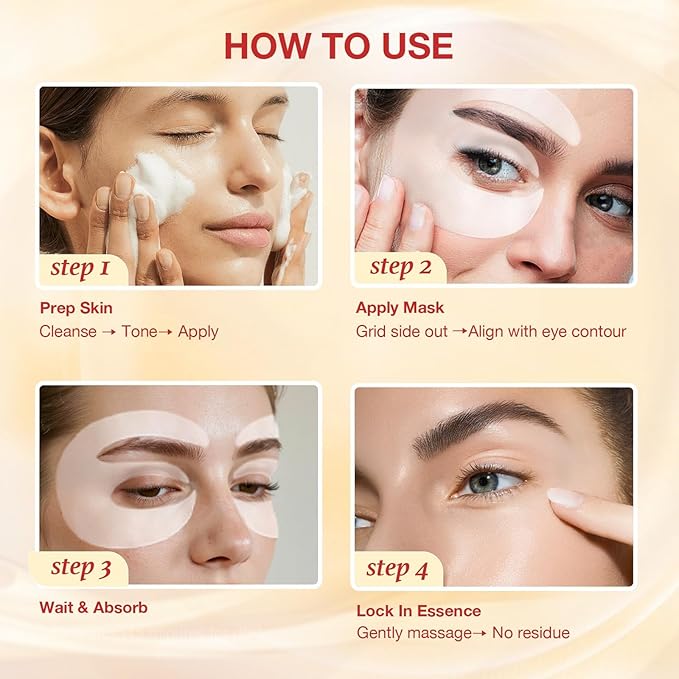 GONIM Under Eye Patches 360° Fit, Eye Mask with Collagen Peptide,Salmon DNA PDRN,Retinol,Caffeine & Niacinamide, PDRN Eye Patches for Puffy Eyes and Dark Circles, Gifts for Women, Hydrating 4pairsx2