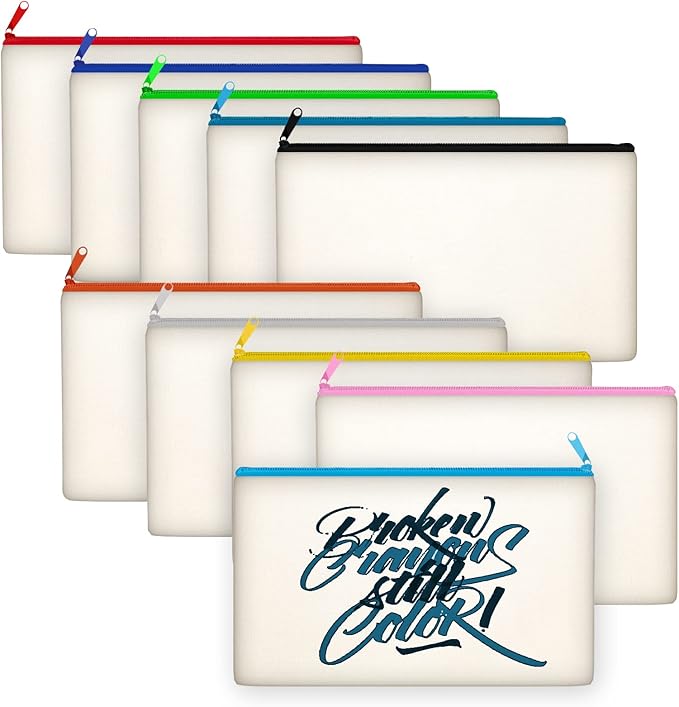 Legigo Blank Canvas Bag Zipper Pouch Makeup Bags Bulk - Multi-Purpose Canvas Pencil Pouch with Sturdy Zipper, Cosmetic Bag Travel Toiletry Bag for DIY Craft Projects, Storage (8.3 x 5 inches)