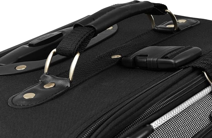 U.S. Traveler New Yorker Lightweight Expandable Rolling Luggage, Charcoal, 4-Piece Set