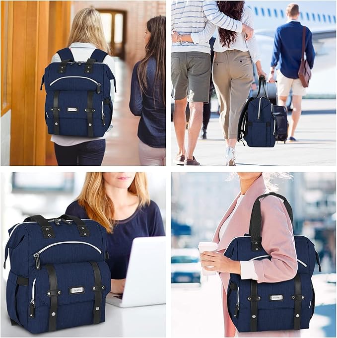 FALANKO Laptop Backpack for Women, Doctor Teacher Work Bookbag College Shoulder Bag with RFID Anti-theft, Nurse Travel Business Bag for Men Women Fit 15.6 Inch Computer