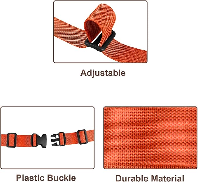 MAGARROW 65" 1.5" Utility Straps with Buckle Adjustable, 4-Pack (Orange (4-PCS))