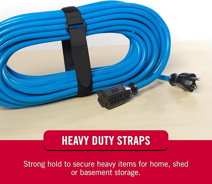 VELCRO Brand VEL-30792-AMS 15 Inch Elastic Straps 4 Pack | Stretchable and Adjustable for Snug Fit | Fasten Lumber, Yoga Mats, Tools, Camping Equipment, More | Cinch with Buckle, Black 15x1