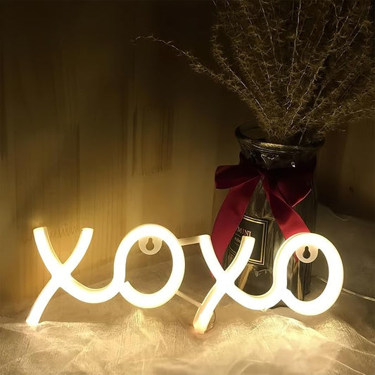 Ulalaza Neon Light Sign LED XOXO Night Lights USB Operated Decorative Marquee Sign Bar Pub Store Club Garage Home Party Decor