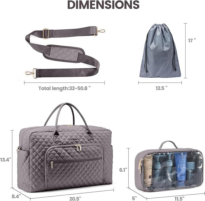 LOVEVOOK Travel Duffle Bag - Women's Weekender Carry On Overnight Laptop & Gym Bag With Toiletry/Shoe Pocket, Hospital Labor Bag