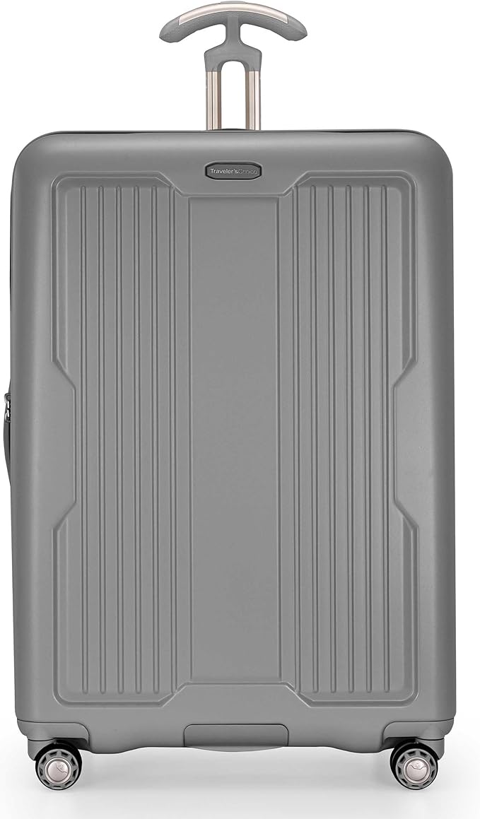 Traveler's Choice Ultimax II Polycarbonate Hardside Luggage with Spinner Wheels, Slate Gray, 29-Inch Large Luggage