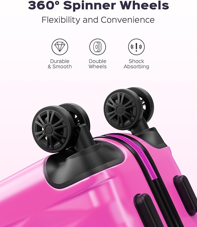 Suitour Luggage Set of 3,Hardside Lightweight Suitcase Sets with Spinner Wheels & TSA lock,Luggage 3 Piece Set for Travel