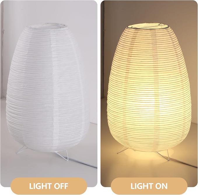 Small Rice Paper Lamp, Japanese Lamp Lantern Table Lamp, Paper Table Lamp, Lantern Lamps for Desk Bedrooms Bedside Night Light (Tower)