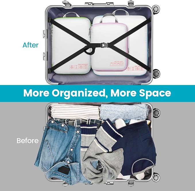 Cambond Compression Packing Cubes for Travel Women - Lightweight Luggage Organizers Bag Packing Cubes for Carry on Suitcases
