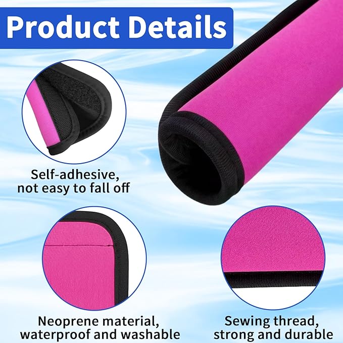 6 Pack Luggage Handle Wrap for Suitcase Luggage Tags Bright Soft Suitcase Identifiers Luggage Handle Covers Travel Accessories, Pink