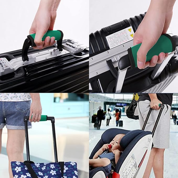 2 Pack Luggage Handle Wraps for Luggage Suitcase Travel Bags (Green)