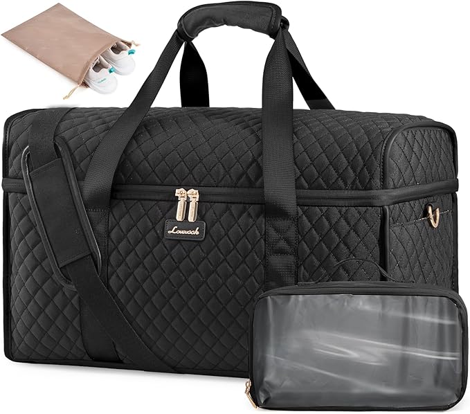 LOVEVOOK Travel Duffle Bag - Weekender & Overnight Bag with Toiletry & Wet Pocket, Carry-On Size, 3pc Set