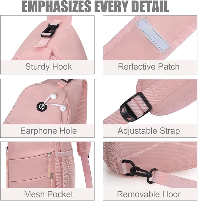 Crossbody Bags for Women Men Trendy Sling Bag Backpack Casual Chest Bag with Convertible Shoulder Strap