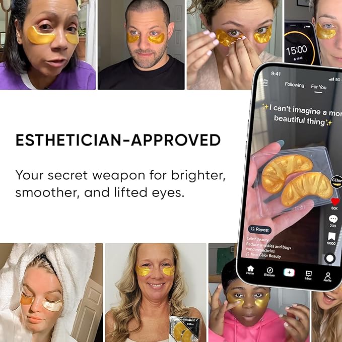 Celor Under Eye Patches for Puffy Eyes and Dark Circles - Eye Masks with Amino Acids & Collagen, Eye Care for Wrinkles - Birthday Gift for Women - Skincare Self Care - USA Tested (40 Pairs)