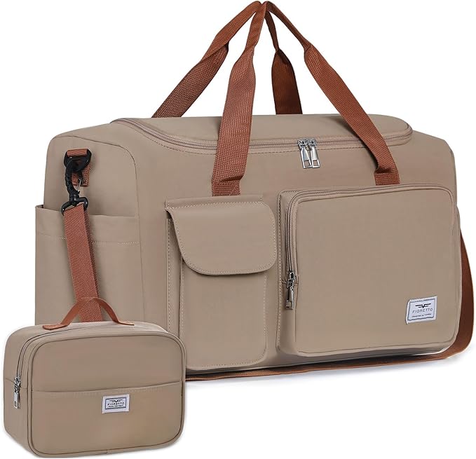 FIORETTO Women's Gym Duffle Bag with Shoes Compartment, 30L Capacity, Ideal for Travel, Gym, Sports, Duffel, Weekender