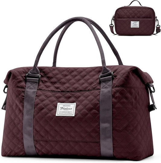 HYC00 Travel Duffel Bag,Carry-on Overnight Weekender Bags for Women,Sports Tote Gym Bag with Wet Pocket