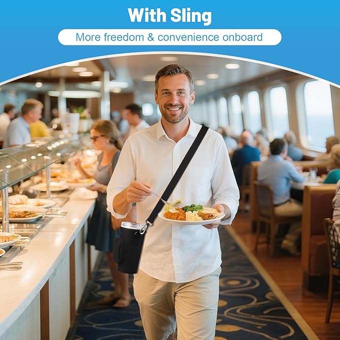 Royal Caribbean Cruise Essentials 2025 – 2‑Pack Neoprene Drink Sling + Cruise Card Holder, Hands‑Free Cup Holder for Royal Caribbean