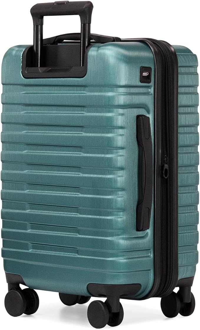 U.S. Traveler Boren Expandable Hardside Rugged Travel Luggage with 8 Spinner Wheels, Teal, Carry-on 22-Inch