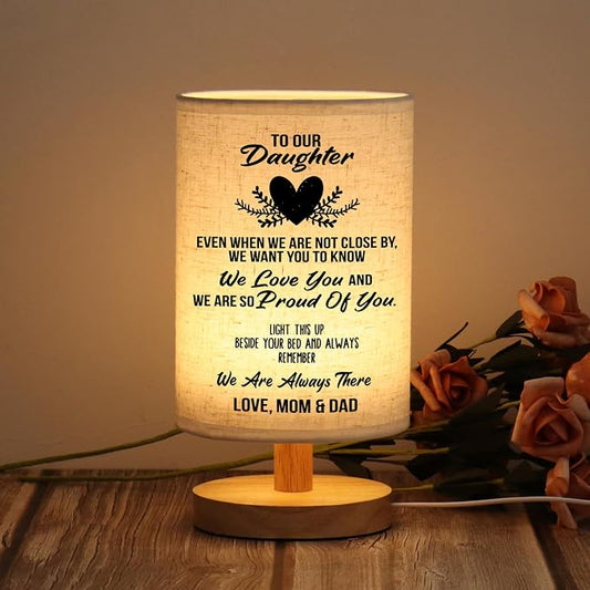 WSYEAR Gifts for Daughter from Mom Dad Table Lamp, Daughter Birthday Gifts from Mother, Night Light Gifts to Daughter from Father for Christmas Graduation Wedding Gifts