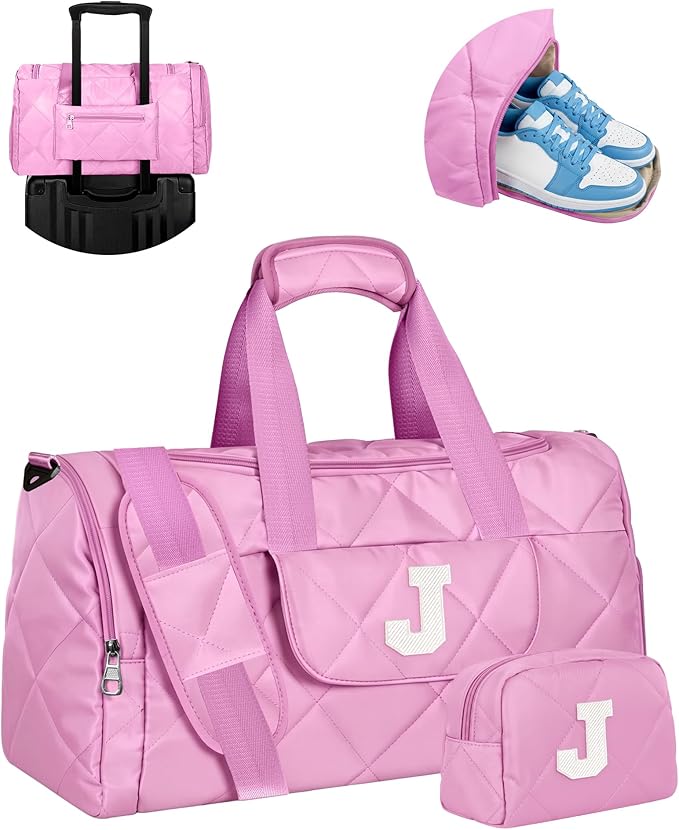 Duffle Bag for Travel, Birthday Gifts for Teen Girls, Personalized Weekender Bag for Overnight, Duffel Bag with Shoe Compartment, Unique Gift for Friends, Mom, Sister, Teacher, Women, Teens