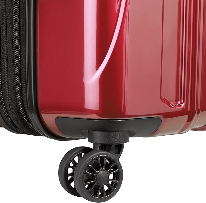DELSEY PARIS Helium Aero Hardside Expandable Luggage with Spinner Wheels, Brick Red, Checked-Medium 24 Inch