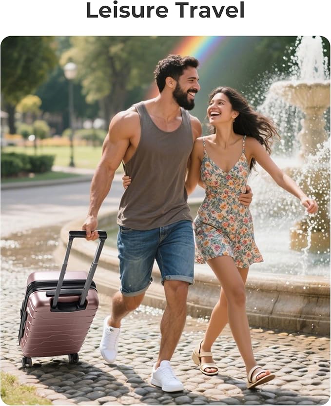 BAGSMART Carry On Luggage 22x14x9 Airline Approved with Spinner Wheels,Lightweight 20 Inch Luggage with TSA Lock,Expandable Hard Shell Carry On Suitcases for Men Women,Rose Purple