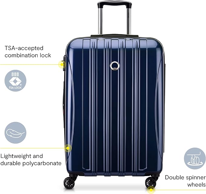 DELSEY PARIS Helium Aero Hardside Expandable Luggage with Spinner Wheels, Titanium, Carry-On Plus 21 Inch