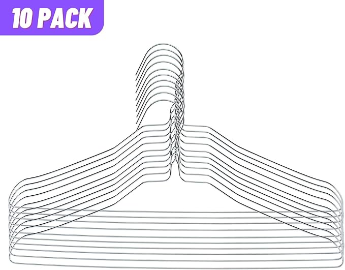 Mr. Pen- Wire Hangers, 10 Pack, Metal Hangers, Wire Hangers for Clothes, Wire Coat Hangers, Metal Clothes Hanger, Silver Hangers, Shirt Hangers, Slim Hangers, Thin Hangers, Standard Hangers