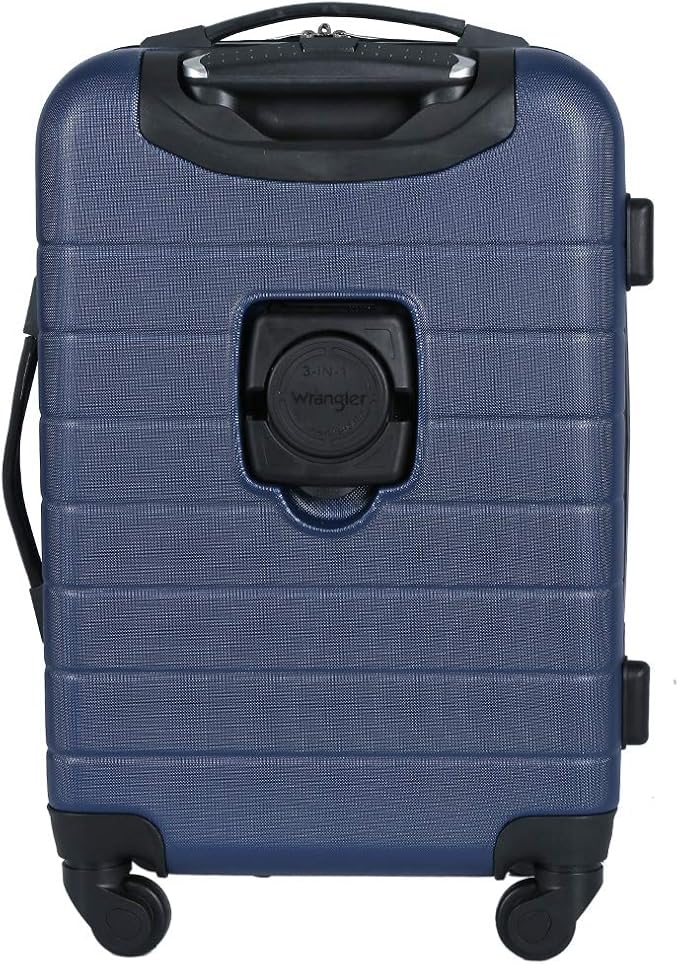 Wrangler Smart Spinner Hardside Luggage, 3 Piece Set, Navy Blue