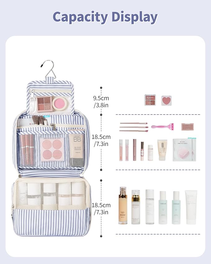 Narwey Small Hanging Travel Toiletry Bag for Women, Travel Bag for Toiletries, Makeup Bag Organizer Cosmetic Bags Make Up Bags for Girls