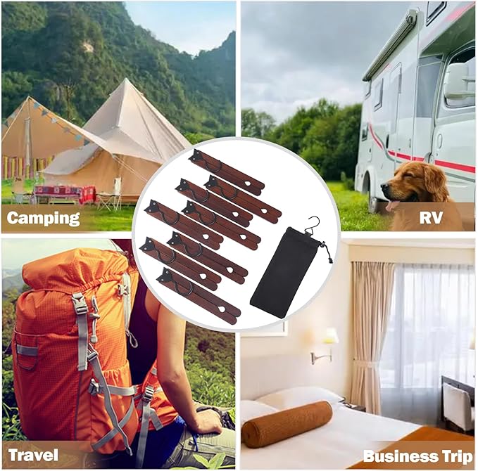 Edergoo Foldable Hangers 8 Pack, Wooden Travel Hangers Foldable for Suitcase, Portable Folding Travel Hanger for Cruise, Collapsible Space Saving RV Hanger for Trip