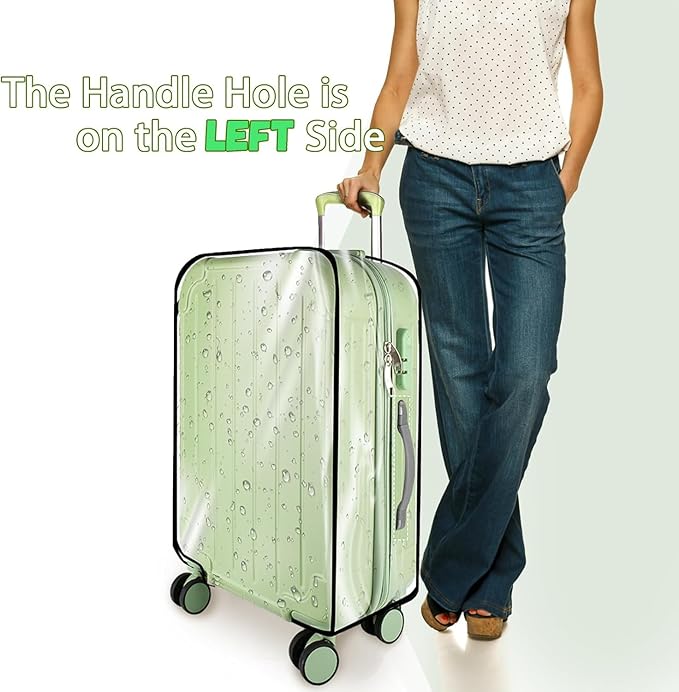 Thicken Clear Luggage Cover Protector, 24" PVC Luggage Covers for Suitcase Waterproof Dustproof Anti-scratch Travel Suitcase Covers Case for Wheeled Luggage