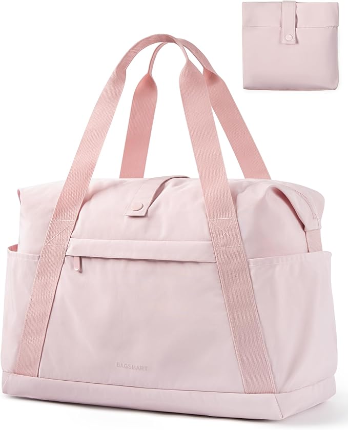 BAGSMART Personal Item Travel Bag For Spirit Airlines, 23L Lightweight Gym Bag for Women Foldable Duffle Bag Weekender Overnight Bag for Travel, Gym