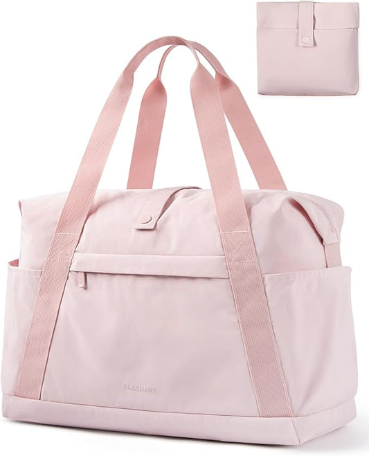BAGSMART Personal Item Travel Bag For Spirit Airlines, 23L Lightweight Gym Bag for Women Foldable Duffle Bag Weekender Overnight Bag for Travel, Gym