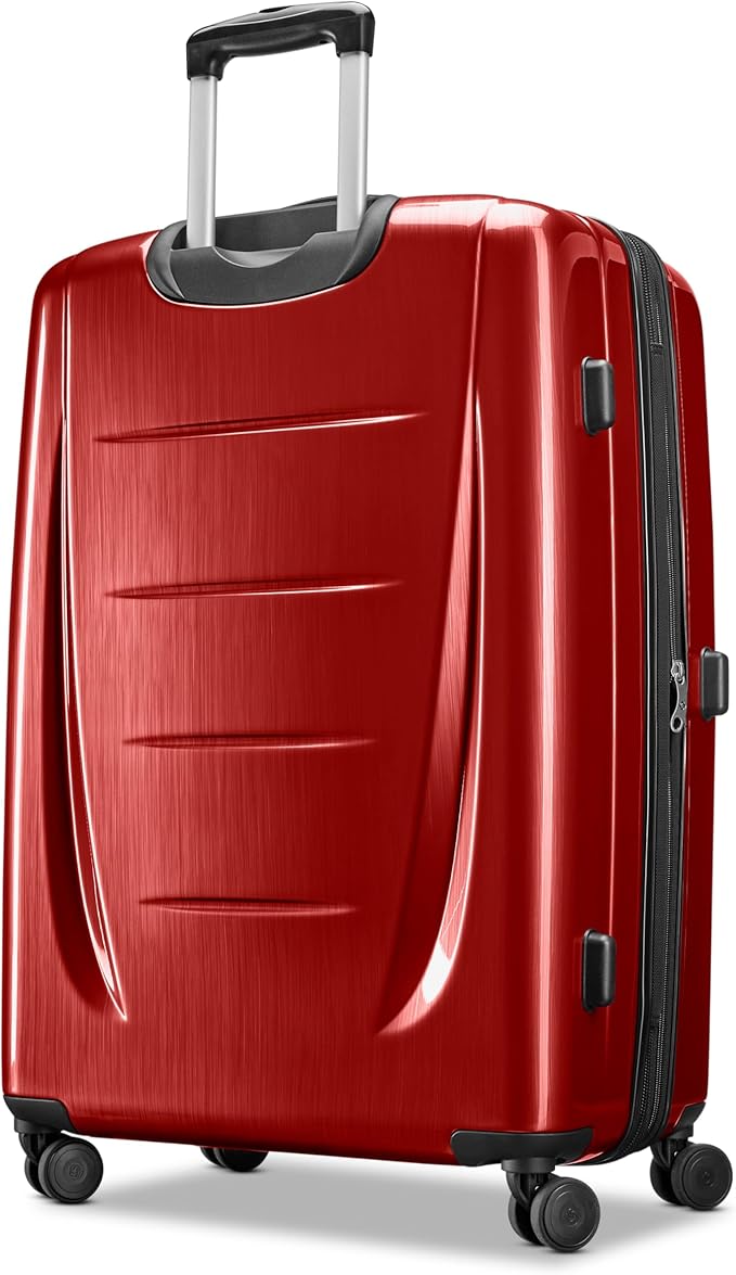 Samsonite Winfield 2 Hardside Expandable Luggage with Spinner Wheels, Burgundy, Checked-Large 28-Inch
